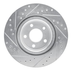 Chevrolet Cobalt Brake Rotor (1) - Front Right - R1 Concepts - Drilled & Slotted - Silver - `07-`10